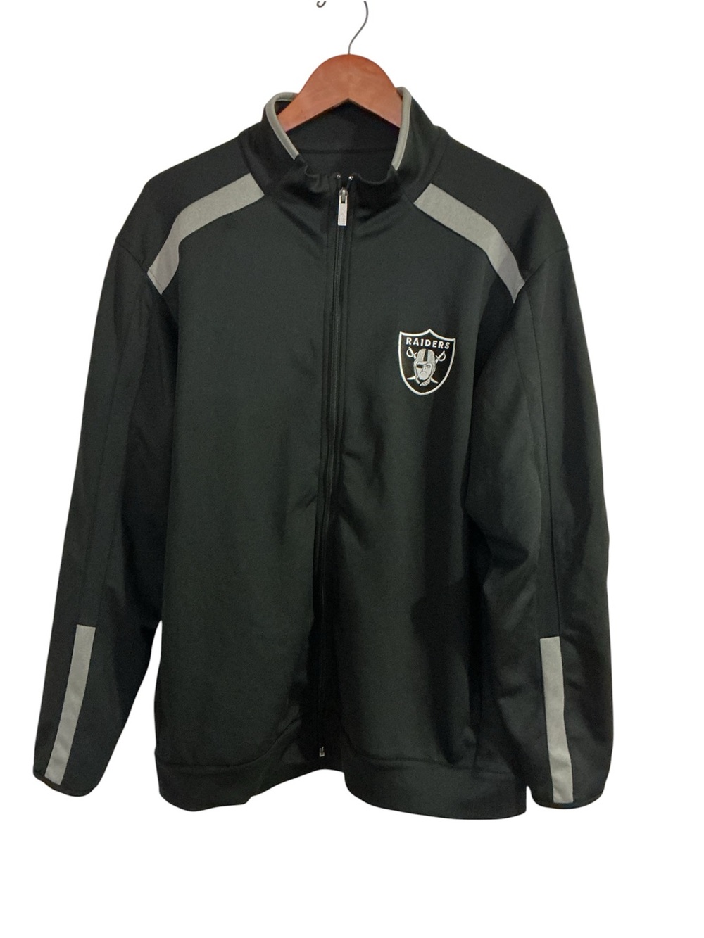 Antigua  las vegas Raiders Black Jacket with Gray Accents - Raiders Logo